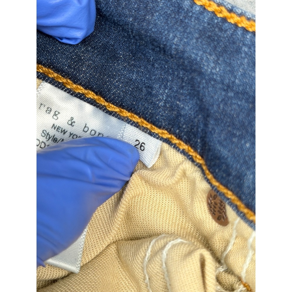 Rag and Bone Stevie Womens Skinny Jeans Size 26 Blue Mid Rise Made in USA - Picture 13 of 16
